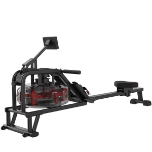 Commercial and Home Water Rower with Iron Frame and Air and Water Resistance