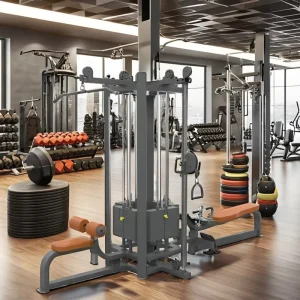Compact 4-Station Multi-Trainer for Multi-User Full-Body Strength Training