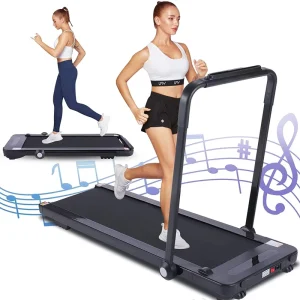 Compact Cardio Walker Electric Running Platform Multi-Speed Foldable Treadmill Trainer Machine for Daily Health Exercise