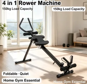 Compact Home Rowing Machine Indoor Multifunctional Climber Workout Equipment 4-in-1 Foldable Rower
