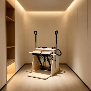 Compact Maple Pilates Chair with Split Pedal and Locking Rod