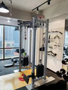 Compact Multifunctional Steel Smith Machine with Cable Crossover, Power Rack and 75 kg Resistance