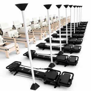 Compact Pilates Reformer Machine with Alloy Smooth-Slide System for Low-Impact Full-Body Resistance Training