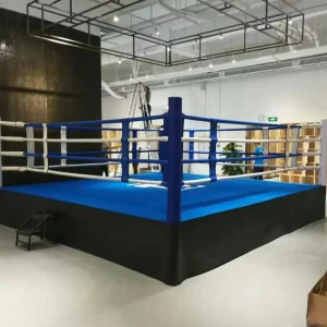 Competition Boxing Ring with Customized Logo, Elevated Ring