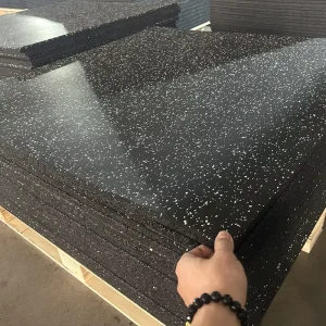 Composite Rubber Gym Tiles, Eco-Friendly EPDM Fitness Mat Flooring