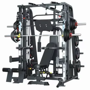 Comprehensive Gym Fitness Equipment Steel Squat Rack Power Smith Machine Leg Chest Shoulder Training Multi-Function Station