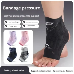 Compression Neoprene Ankle Support Sleeve with Silicone Gel and Breathable Sprain Protection