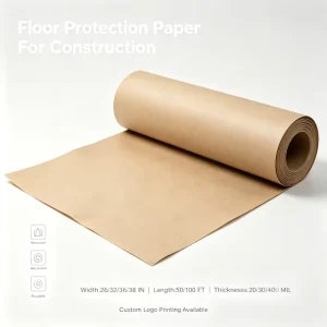 Construction Floor Protective Kraft Paper Roll Eco Friendly Renewable Decor Protection Paperboard for Tile Wood Floor Covering