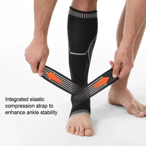 Copper-Infused Nylon Calf Compression Sleeves for Varicose Vein Support and Running