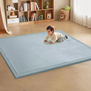 Coral Velvet Kids Play Mat, Cushioned Non-Slip Baby Crawling Tatami Rug for Kids Room and Indoor Play