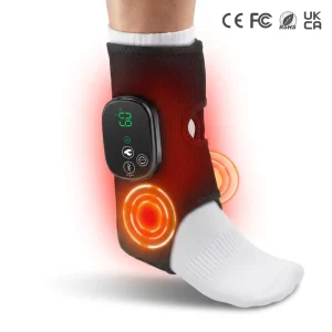 Cordless Red Light Therapy Ankle Wrap Massager with Heating Vibration Smart Timer Rechargeable Calf Elbow Foot Pain Relief Belt