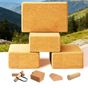 Cork Yoga Block High Density Natural Eco-Friendly Breathable Non-Slip Waterproof Durable Nontoxic Customizable Size Yoga