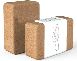 Cork Yoga Blocks 2 Pack Natural Cork High Density Yoga Block with Non Slip Surface Eco Friendly Yoga Accessories