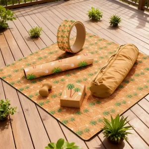 Cork Yoga Mat Set with Blocks and Strap