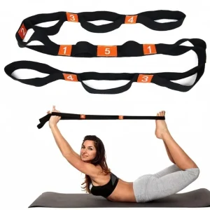 Cotton Fitness Yoga Strap With 10 Loops for Stretching Training