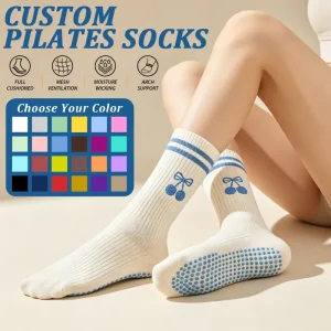 Cotton Grip Socks for Women, Non-Slip, Pilates Yoga Ballet