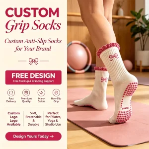 Cotton Knitted Anti-Slip Ballet Grip Yoga Pilates Athletic Women’s Sports Socks