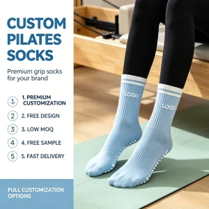 Cotton Knitted Anti-Slip Grip Yoga Pilates Athletic Women’s Ballet Sports Socks