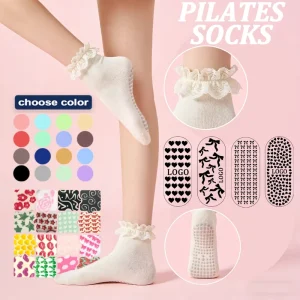 Cotton Lace Grip Yoga Barre Sports Socks