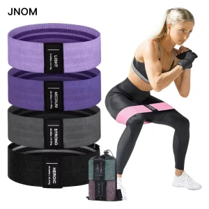 Cotton-Latex Blend Non-Slip Hip Glute Loop Bands 4-Level Set for Home Gym Yoga and Pilates