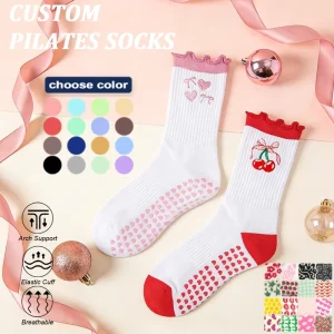 Cotton Non-Slip Grip Yoga Pilates Ballet Sports Socks for Women, Custom