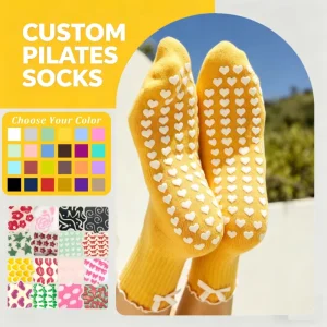 Cotton Nonslip Yoga Ballet Pilates Socks with Bow and Embroidery