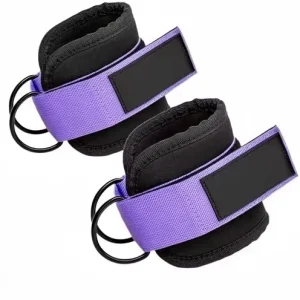 Cotton Resistance Band Foot Loop Ankle Strap for Cable Machines, Leg Press and Dance