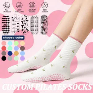 Cotton Yoga Anti Slip Grip Sports Ballet Athletic Pilates Socks for Women Custom