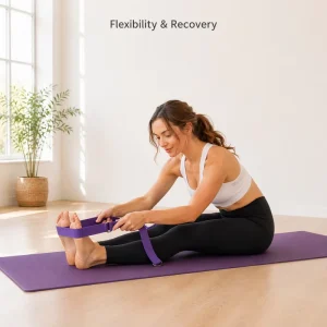 Cotton Yoga Strap with D Ring Adjustable Woven Strap for Stretching and Flexibility Training