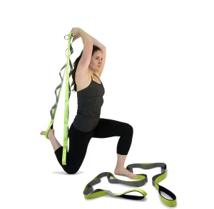 Cotton Yoga Stretch Strap with Flexible Loops for Yoga and Pilates