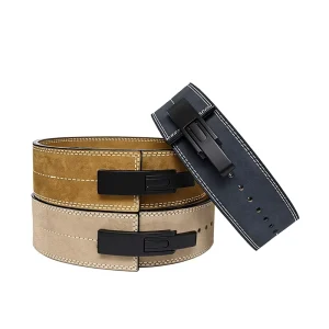 Cowhide Fitness Waist Belt for Deadlift and Squat Training, Waist Support, Lever Buckle, Unisex