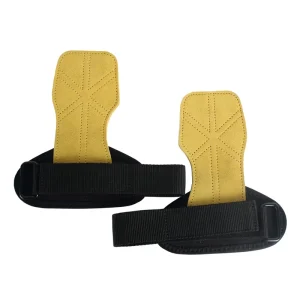 Cowhide Leather Adjustable Breathable Lifting Straps and Deadlift Hand Grips with Palm Protection