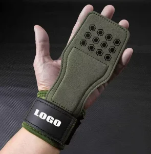 Cowhide Palm Hand Lifting Grip Pad with Adjustable Wrist Straps