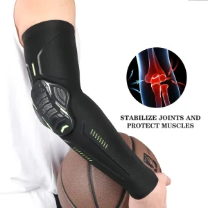 Crashproof Elbow and Knee Pads with Compression Arm Sleeves for Basketball, Football, and Cycling