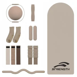 Cream Brown Customized Pilates Accessory Set and Yoga Pilates Bundle