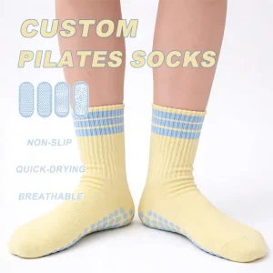 Crew Pilates Socks with Elastic Arch Support Breathable Anti-Slip