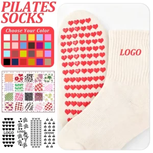 Crew Ruffle Design Logo Women Grip Sports Socks Yoga Athletic Pilates Socks Ballet Custom Socks