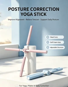 Cross Yoga Posture Stick 78cm Unisex Fitness Aid for Shoulder and Back Toning
