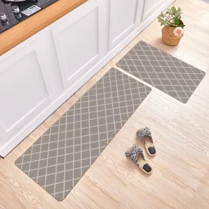 Crystal Velvet Cushioned Kitchen Rug Non-Slip Waterproof Oil-Proof Machine Washable Customized Design