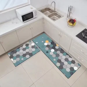 Crystal Velvet Kitchen Mat Non Slip Washable Floor Rug for Bathroom Laundry Room Soft Anti Fatigue Standing Pad