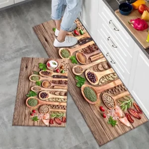 Crystal Velvet Kitchen Rug Soft Absorbent Waterproof Non-Slip Floor Mat for Bathroom Sink Area