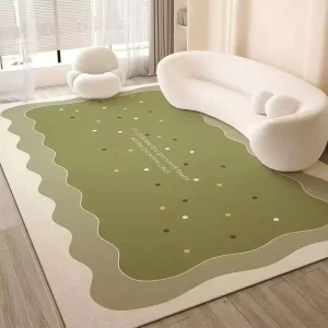 Crystal Velvet Printed Solid-Color Living Room Rug, Wear-Resistant, Dirt-Resistant