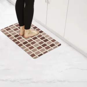 Cushioned PVC Kitchen Mat Memory Foam Anti Fatigue Non Slip Washable Waterproof Thick Boho