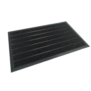 Cushioned Thick Cut-Pile Puzzle Pattern Non-Slip Rubber Door Mat for Outdoor Use, Reversible Stain-Resistant Washable