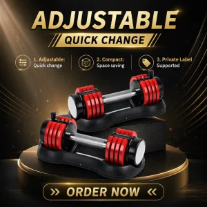 Custom 12.5lb Adjustable Dumbbell with Brand Packaging 5.5kg Quick Adjust Dumbbell for Private Label