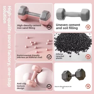 Custom 2kg-10kg Hex Rubber Dumbbell Set Chromed Handle Fixed Weights Arm Training Fitness Equipment Supplier