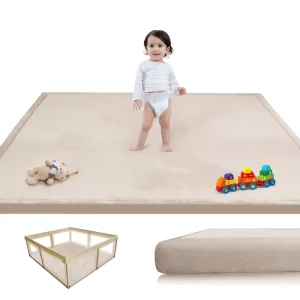 Custom 3.5cm Thick Foam Play Mat for Baby Playpen, Solid Color Coral Velvet Tatami, Skin-Friendly