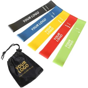 Custom 5 In1 Resistance Loop Exercise Bands with Instruction Guide Carry Bag