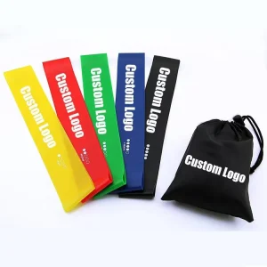 Custom 5 Pack Set Heavy Resistance Latex Loop Lightweight Durable Portable Fitness Bands for Travel Yoga Pilates Training