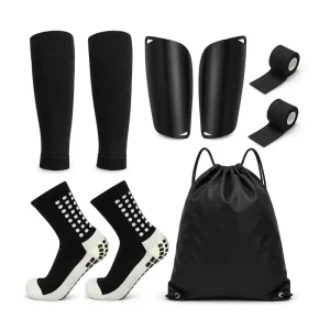 Custom 5-Piece Football Protective Gear Youth & Adult Shin Pads Grip Soccer Socks Sleeves Shin Guards Kinesiology Tape Set